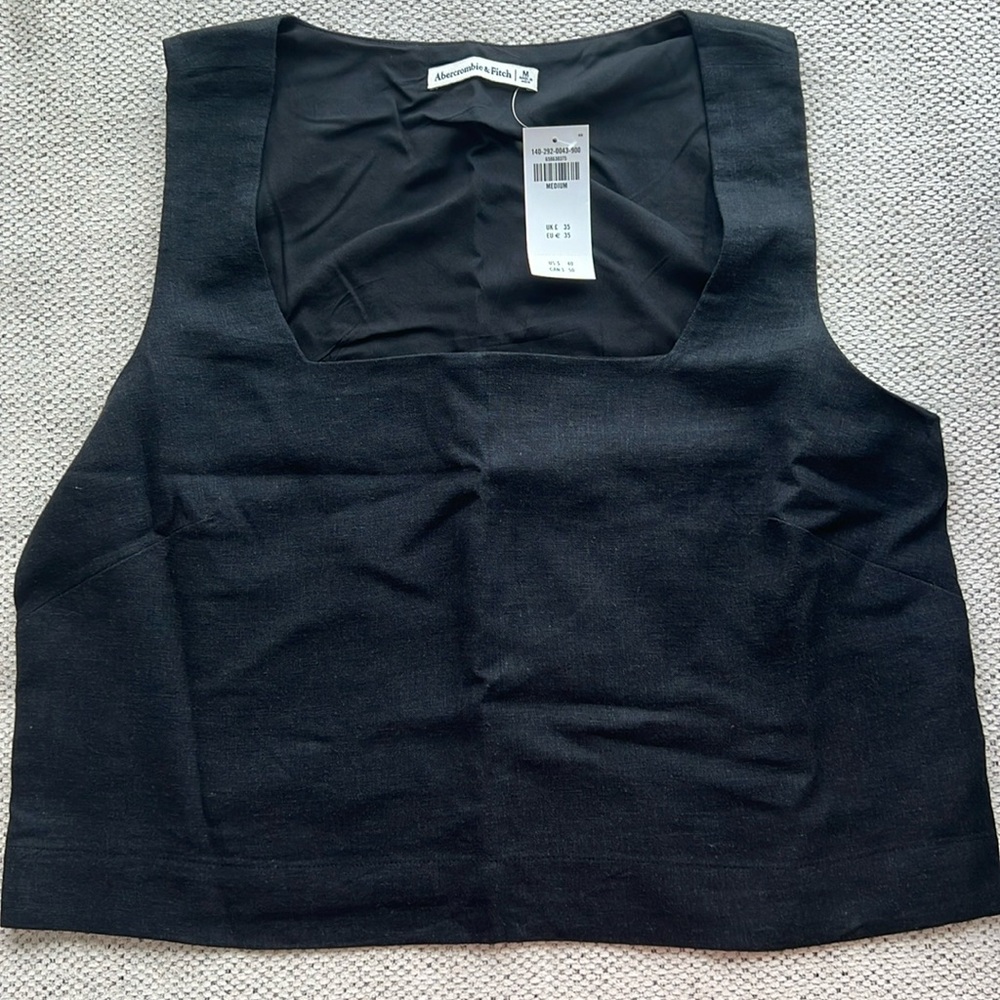 Abercrombie linen blend square neck set top
